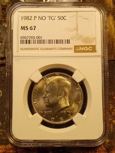 1982-P Kennedy No "FG" NGC MS67 ! - Picture 1 of 3