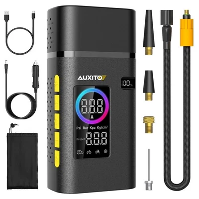 Compresor de aire portátil inflador de neumáticos 7800 mAh inflador de neumáticos de aire neumático bicicleta Foto 1 de 4
