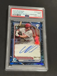 Autógrafos Bowman 2024 - Chrome Prospect Aidan Miller Blue Lunar/150 - PSA 9 - Imagen 1 de 2