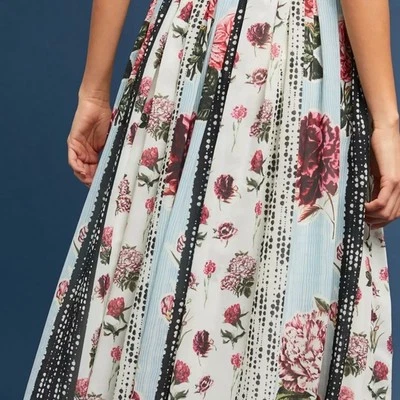 NUEVO CON ETIQUETAS Falda Floral Condorcet ANTHROPOLOGIE Verbo por Pallavi Singhee Estampado Floral Foto 1 de 4