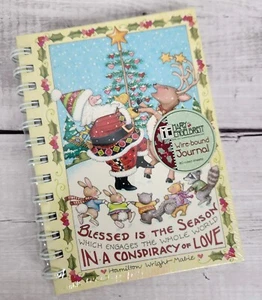 Mary Engelbreit Christmas Journal Blessed is the Season Mabie Santa Claus Blank - Picture 1 of 5