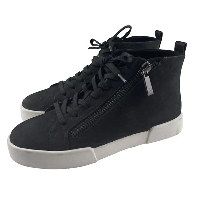 New Kenneth Cole Suede High Top Sneakers Men’s Tyler Size 6.5 Black Mid Zip - Image 1 of 4