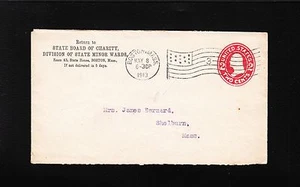 State Board Charity Minor Wards Boston #3 Flag 1913 PSE Cover & Letterhead @ - Picture 1 of 3