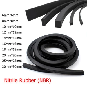 Nitrile Rubber NBR Solid Sealing Strip Square Bar Gasket Elastic Oil-resistance - Picture 1 of 6