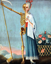 1800s Life and Death Painting Fine Art Print Woman Skeleton Memento Mori - 8x10