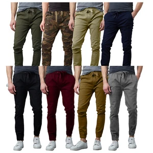 Men’s Slim-Fit Fashionable Twill Jogger Pants 3 Pack (Sizes S-2XL) NEW FREE SHIP - Picture 1 of 15
