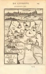 ROME. City plan showing churches Colosseum Vatican St Peter's. MALLET 1683 map - Picture 1 of 2