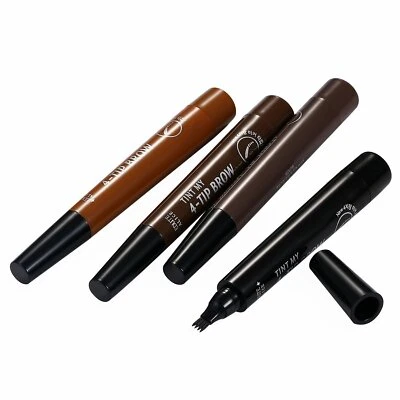 4 Color Microblading Tattoo Eyebrow Ink Pen Long Lasting Eye Brow 3D Fork Pencil - Image 1 of 4