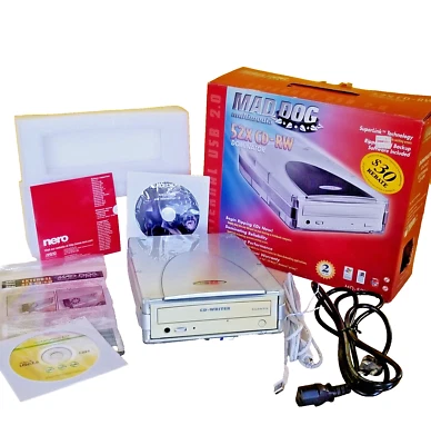 MadDog Multimedia 52X CD-RW "Dominator" External USB 2.0, Used - Image 1 of 4