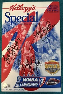 ORIGINAL 1998 KELLOG’S SPECIAL K WNBA BOX SIGNED BY COOPER, SWOOPS, THOMPSON BAS - Picture 1 of 7