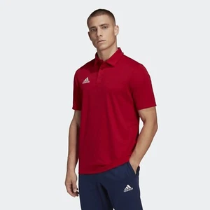 adidas Polo Shirt Mens Entrada Football Red Teamwear Sports T-Shirt - Picture 1 of 5