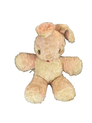 Pink Bunny Gund Plush Sani-foam EASTER BUNNY RABBIT STUFFED ANIMAL  11"pink VTG - Image 1 of 4