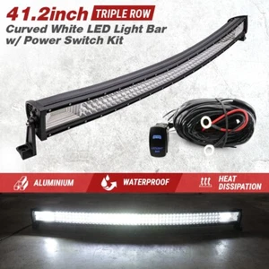 42" Triple Row LED 6000K Curved Working Light Bar Flood Spot Combo Beam+POWER - Bild 1 von 16