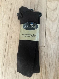GOLD TOE Men’s 3 PACK Brown METROPOLITAN Ribbed Over Calf Dress Socks 10-13 NWT - Picture 1 of 2