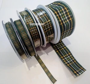 Irish National Tartan Ribbon Berisfords Scottish Approved 7 10 16 25 40mm - Picture 1 of 3