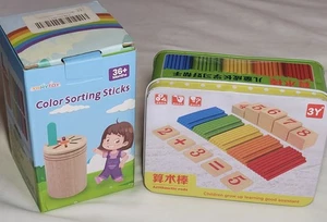 Montessori Counting Sticks, Color Sorting Educational Fine Motor Sensory Games - Picture 1 of 8