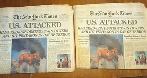 The New York Times - 9/11 Issue - September 12, 2001 - Complete Newspaper UNREAD - Picture 1 of 7