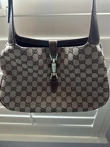Vintage Gucci Canvas GG Jackie O Hobo Handbag - Picture 1 of 9