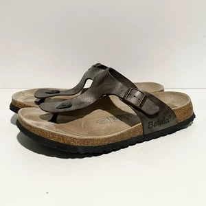 Betula Birkenstock Gizeh Metallic Gunmetal Sandals 42 Comfort Walking - Picture 1 of 8