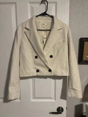 Blazer Anthropologie Maeve Crema Cuatro Botones, Talla Mediana Foto 1 de 4