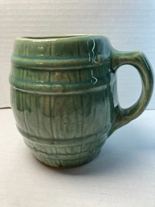 Vintage MCCOY #4 Green Stoneware Barrel Mug 1920-1930’s - Bild 1 von 8