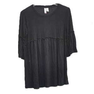 Planet Motherhood Maternity Shirt Black Tiered Oversized Lightweight Size Small - Picture 1 of 5