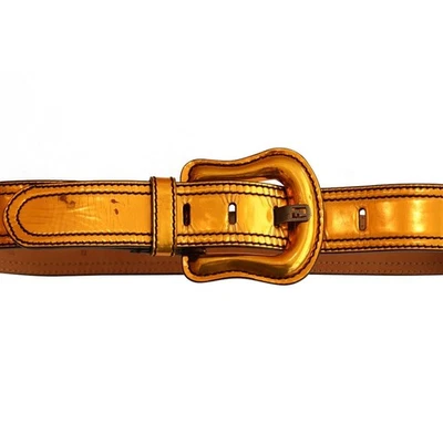 Cinturón FENDI - Charol Metálico Cuero 'Dorado' c. 2000 Vintage  Foto 1 de 4