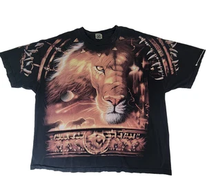 Vintage 2001 Liquid Blue Tshirt 3XL Black Lion Graphic All Over Print Y2K #2243 - Bild 1 von 18