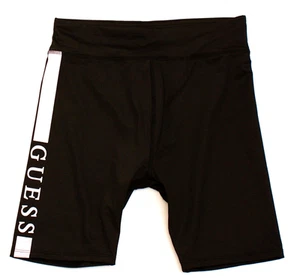 Guess Los Angeles Biker Shorts Women's Black Athletic Summer Logo Taped Beach - Picture 1 of 1