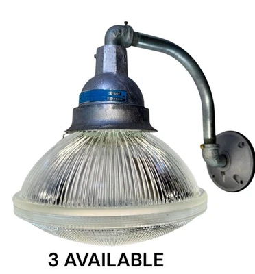 (1) Holophane 10" Dust-Tight Light Industrial Glass Shade Vintage Wall Sconce - Image 1 of 4