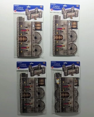 4 CASTLES 3-D Centerpieces 14.5" x 18" Paper Medieval Renaissance Party 2017 USA - Image 1 of 4