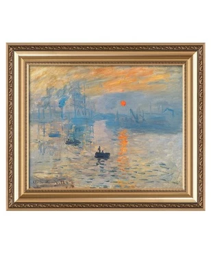 - Impression, Sunrise by Claude Monet, Giclee Prints Match with Classical Gol... - Image 1 of 4