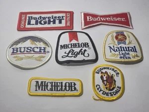 Vintage LOT of 7 NOS Beer Sew-On Patches Various Brands Budweiser Michelob Etc - Bild 1 von 9