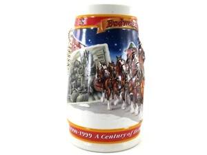 Budweiser Holiday Beer Stein Collection A CENTURY OF TRADITION 1999 Ceramic Vtg - Picture 1 of 12