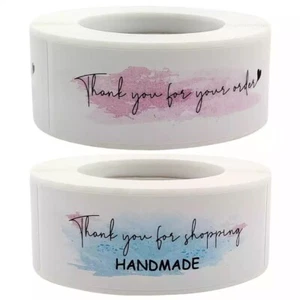 Thank You for Shopping Handmade Stickers Self Adhesive Labels for Packaging Bags - Picture 1 of 21