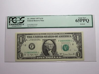 $1 1977 Bookend Atlanta GA Federal Reserve Bank Note Currency Bill PCGS 65PPQ - Image 1 of 4