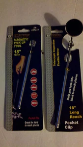 2 Must Have Tools Magnetic Pick Up Tool & Telescopic Inspection Flexible Mirror - Picture 1 of 3
