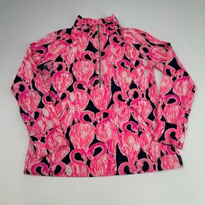 Lilly Pulitzer Jacket Women Small Skipper Popover UPF Flamingo Zip Resort Core - Picture 1 of 15