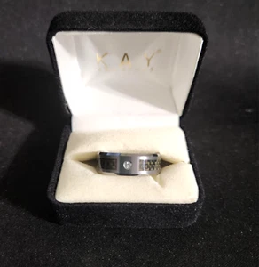 Kay Jewelers Trition Tungsten Carbide Wedding Band with Diamond-Men's- 10-NIOB - Picture 1 of 14