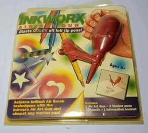 Kit de herramientas para colorear marcadores vintage InkWorx AIR ART GUN de 1991 marcadores probados - Imagen 1 de 2
