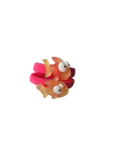 NEW 2 Pack 2.5cm Orange Fish Elasticated Bobbles Hair Tie Fashion Sea Beach - Picture 1 of 1