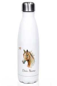 Kinder Trinkflasche Pferd mit Namen personalisiert Pferde Mädchen Edelstahl - Bild 1 von 6
