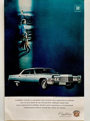 Cadillac 1969 sedán techo rígido anuncio impreso DeVille 10" x 6-1/2" Foto 1 de 2