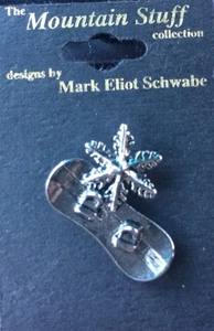 Mark Eliot Schwabe Snowboarding Ski Theme Lapel Pin Pewter - Picture 1 of 3