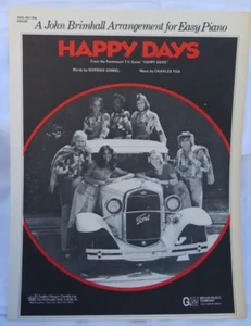 1974 Paramount TV THEME sheet music HAPPY DAYS Henry Winkler VINTAGE AUTOMOBILE - Picture 1 of 7