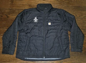 Chaqueta acolchada negra calce relajado Carhartt Rain Defender para hombre 2XL OJ2208-M USADA EN EXCELENTE ESTADO - Imagen 1 de 16