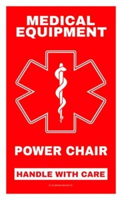 CPAP MEDICAL LUGGAGE TAG Power Chair Medical Equipment Luggage Tag - Handle with Care, DOT and ACAA regu