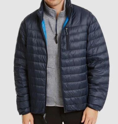 Chaqueta acolchada Hawke & Co. azul empaquetable con cremallera completa talla M $145 para hombre Foto 1 de 3