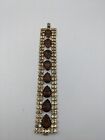 Vintage Champagne &Dark Amber Rhinestone Bracelet7