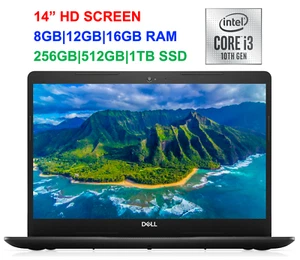 2021 Dell 14" HD Laptop Intel i3-1005G1 ( i5-8250U),upto 3.4GHz 16GB RAM&1TB SSD - Picture 1 of 8
